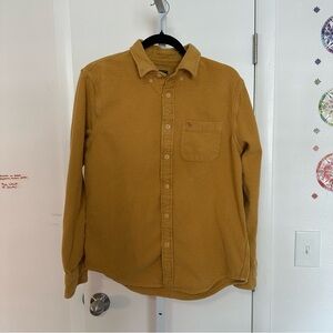 Abercrombie & Fitch Mustard Yellow Textured Button-Up Shirt - Size L